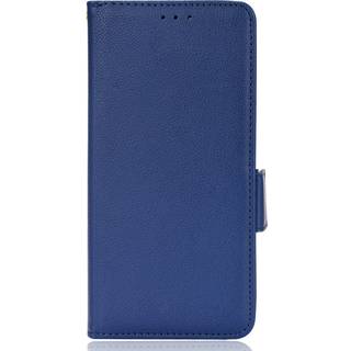 TCL 20L PU Litchi Læder Flip Cover m. Pung - Blå