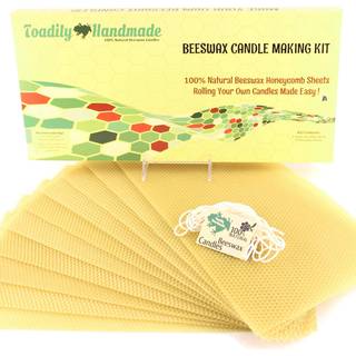 Lav dit eget bivoks lysekit - Inkluderer 10 fuld st?rrelse 100% bivoks -honningkamplader i naturlige og ca. 6 yards (18 fod) bomuldsv?gge. Hver b