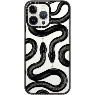 Casetify Compact iPhone 14 Pro Max Case [2x Military Grade Drop Tested / 4ft Drop Protection] - Black Kingsnake - Clear Black