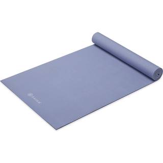 Gaiam Yogamtte Premium ensfarvet vendbar skridsikker trnings- og fitnessmtte til alle former for yoga Pilates og gulvtrning Chambray 6 mm
