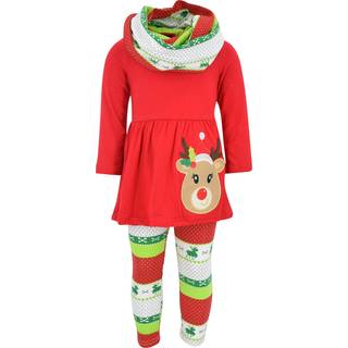 Unikke babypiger 3 stykker julen rensdyr benst?jet outfit (8 ?r r?d)
