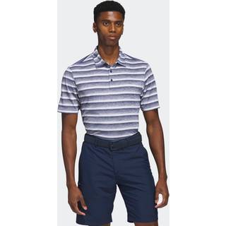 Two-Color Striped Golf Polo Shirt - Collegiate Navy / White - XS