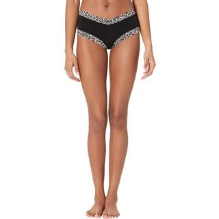 Hanky Panky Classic Cotton Boyshort - Black pattern-2 - Medium