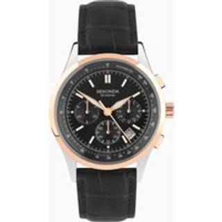 Sekonda 30143 Chronograph Black Leather Strap Watch - W31387