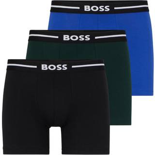 BOSS 3-pak Solid Cotton Bold Boxer - Black/Blue - Medium * Kampagne *