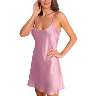 Lady Avenue Pure Silk Strap Dress - Pink - Small