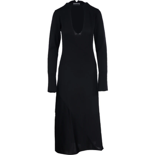 Jil Sander V-neck virgin wool midi dress - blue - XL+