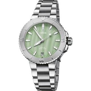 Oris Aquis Date armbåndsur med grøn perlemor urskive - 36,5 mm