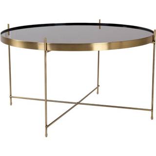 Veo sofabord 70x40 cm messingfarvet stål, glas .