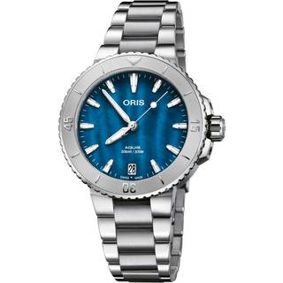 Oris Aquis Date armbåndsur med blå perlemor urskive - 36,5 mm