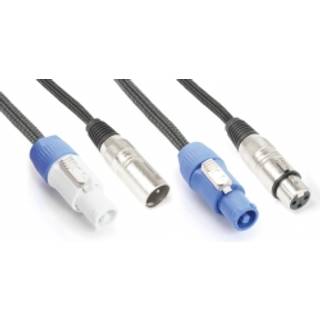 CX06-5 Lys Kombi Kabel Powerconnector B - XLR M / Powerconnector A - XLR F 5m