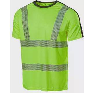 T-Shirt 6120P Gul/Sort Str. 4XL