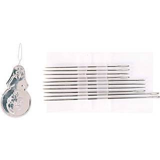 Nähnadeln Set L mit Einfädler 10 Stück - Silber