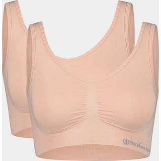 Rose nude bambus BH uden bøjle og polstring i flot 2 pak fra Bamboo Basics, M