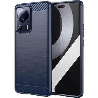 Xiaomi 13 Lite Brushed Carbon Bagside Cover - Blå