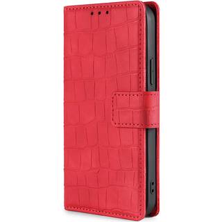 TCL 20L Flip Cover m. Krokodille Læder Look - Rød