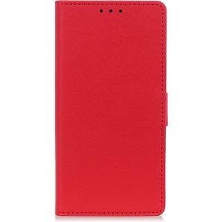 Motorola Edge 20 Lite Mat Læder Flip Cover m. Pung & Magnetisk Luk - Rød