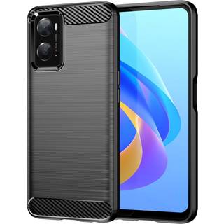 Oppo A76 / Realme 9i Brushed Carbon Cover - Sort