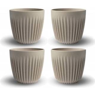 Kaffekop HuskeeCup 6oz Natural, genanvendt kaffeskal, beige, 17.5 cl / 175 ml, 4-pak