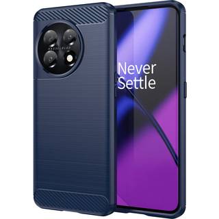 OnePlus 11 Brushed Carbon Bagside Cover - Blå