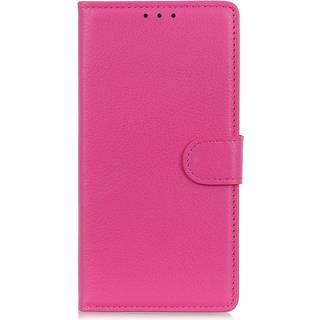 Nokia 2.4 Litchi Læder Cover m. Pung - Lyserød