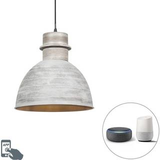 Smart pendellampe grå 30 cm inkl. wifi A60 pære - Dory