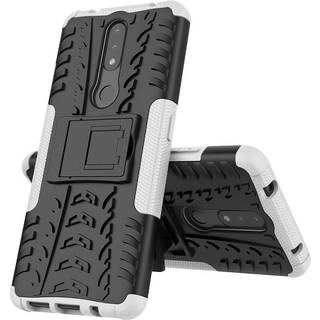 Nokia 2.4 Håndværker Case m. Kickstand - Sort / Hvid