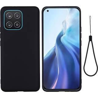 Samsung Galaxy A03 Liquid Bagside Cover m. Strop i Silikone - Sort