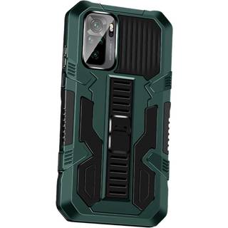 Xiaomi Poco M5S / Redmi Note 10S Håndværker Bagside Cover m. Diskret Kickstand - Sort / Grøn