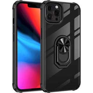 iPhone 13 Pro Håndværker Cover m. Magnetisk Kickstand - Gennemsigtig / Sort