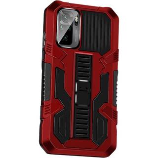 Xiaomi Poco M5S / Redmi Note 10S Håndværker Cover m. Diskret Kickstand - Rød / Sort