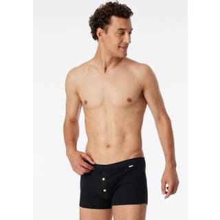 Schiesser Revival Herren Shorts schwarz Reine Baumwolle unifarben