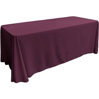La Linen Polyester Poplin Rectangular Tabge 90 med 156-tommer aubergine