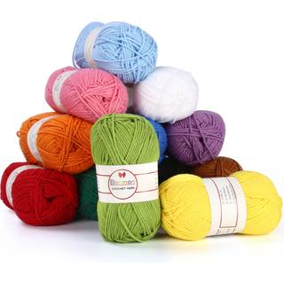 Garn til hækling af strikningsgarn 12 Skein Multicolor