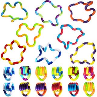20 stk floker stille fidgets legetøj flerfarvet fidget legetøj til voksne børnsensoriske genstande til afslapning autisme dekompression-squeeze t