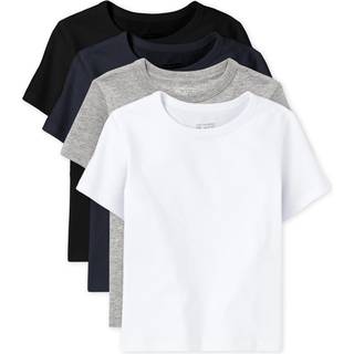 B?rnenes sted baby drenge og sm?barn kort?rmet grundl?ggende lagdeling t-shirt t shirt sort/ny marinebl?/r?g/hvid 4 pakke 9-12 m?neder os