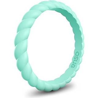 ENSO Rings Stable flettet silikone vielsesring - Hypoallergenisk unisex Stabelbart bryllupsb?nd - Komfortabelt minimalistisk b?nd - 2,5 mm bred 8