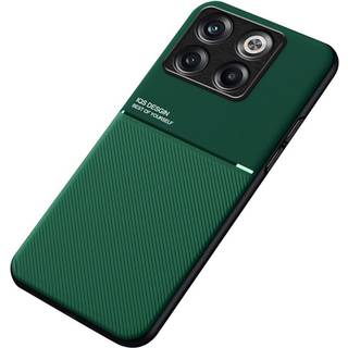 OnePlus 10T Læderbetrukket Plastik Bagside Cover - Grøn