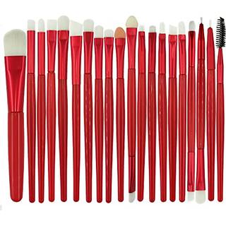 Makeup b?rster Pimoys Make Up Brush Set 20 PCS Professionel ansigt Eyeliner til Foundation Blush Concealer Eyeshadow Red
