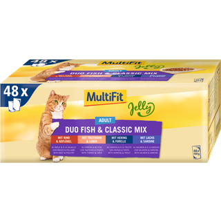 Adult Jelly Duo, menuboks fisk & classic mix 48 x 100 g
