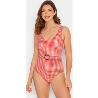 Lts Tall Red Gingham Belted Swimsuit 20 Lts | Tall Women's Swimsuits