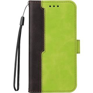 Samsung Galaxy M52 (5G) To-Farvet Læder Flip Cover m. Pung - Grøn / Sort