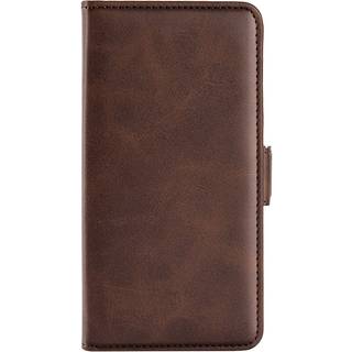 Samsung Galaxy M52 (5G) Blødt Læder Flip Cover m. Pung - Mørkbrun