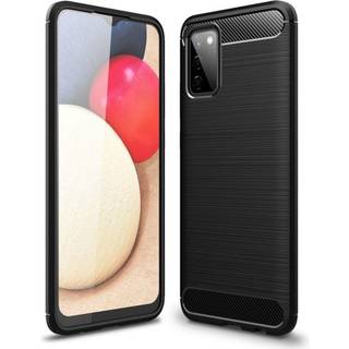 Samsung Galaxy A02s Tech-Protect Fleksibelt Plastik Carbon Cover - Sort