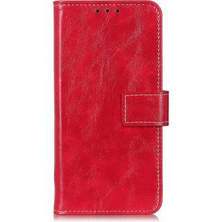 Huawei P Smart 2021 Blankt Læder Cover m. Pung - Rød