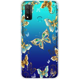 Huawei P Smart (2020) Fleksibelt Cover - Guld Sommerfugle
