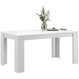 Titan spisebord 160/200 cm inkl. tillægsplade hvid.