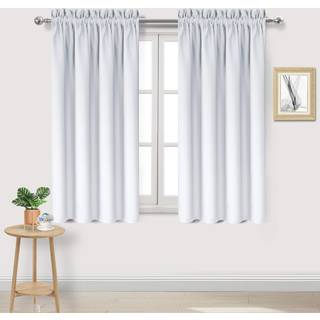 DWCN Blackout gardiner Termisk isoleret energibesparende sovev?relse og k?kkengardiner vindue behandlinger W 38 x L 45 tommer s?t med 2 gr?lige h