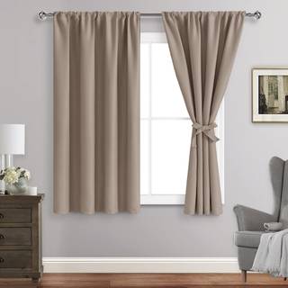 Jiuzhen Blackout gardiner til soveværelse - Termisk isoleret lys blokerende gardiner Energibesparende gardiner 42 x 54 tommer længde gardiner til