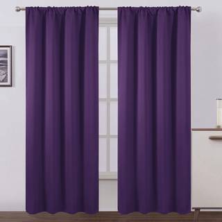 Lemomo Purple Blackout Curtains42 x 84 inchset af 2 paneler V?relse m?rkere gardiner til sovev?relse